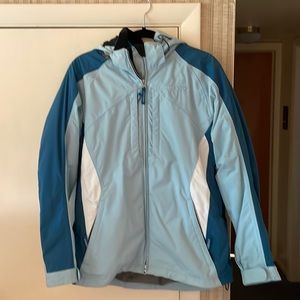 Womens 2 in 1 Spyder winter jacket with full zip out lining and removable hood .